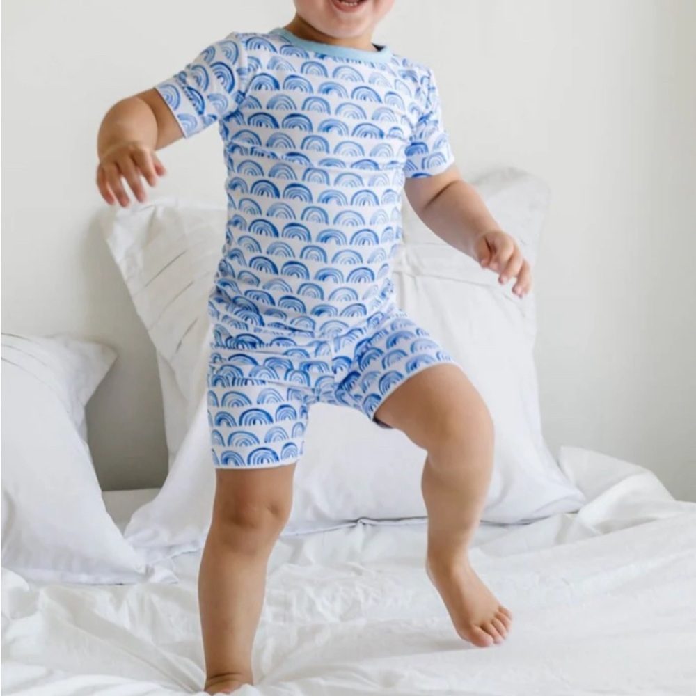 Little Sleepies Blue Rainbows Short 2-pieces PJs